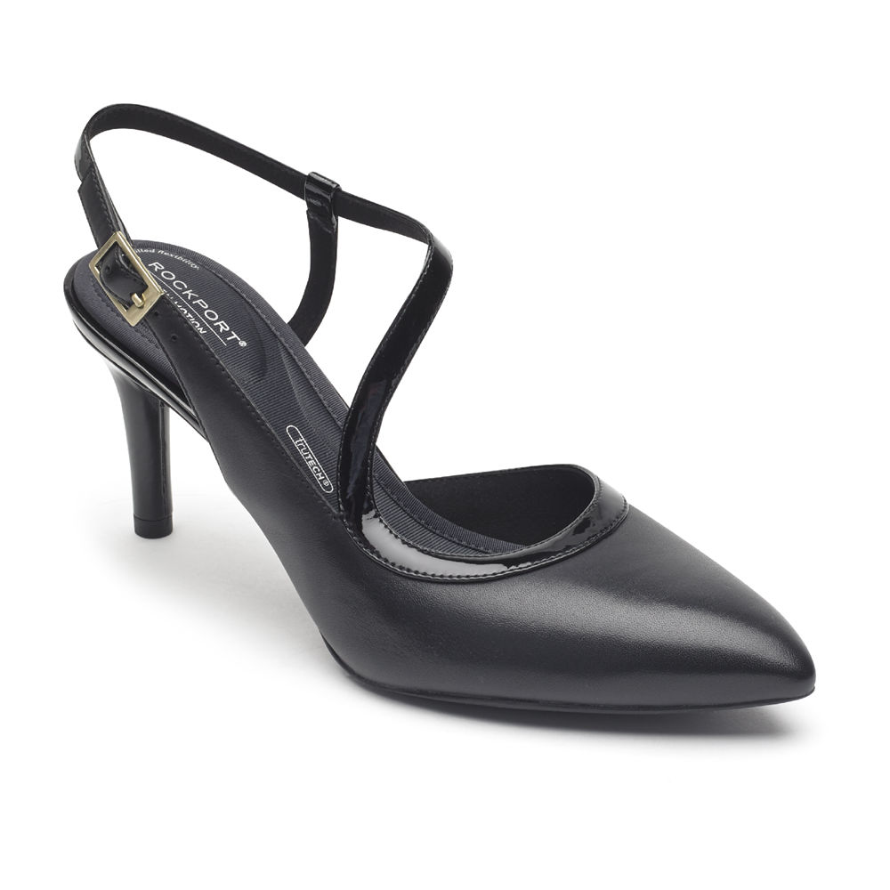 Rockport Singapore Womens Pumps - Total Motion Slingback Black - HM5120893